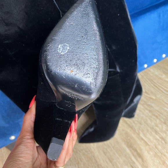 YSL SUEDE KNEE LENGTH BOOTS - Picture 7 of 8